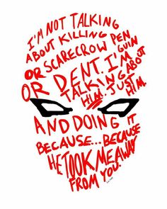 an image of a mask with words written on the face and in red ink that says i'm not talking about killing ben or scarrow