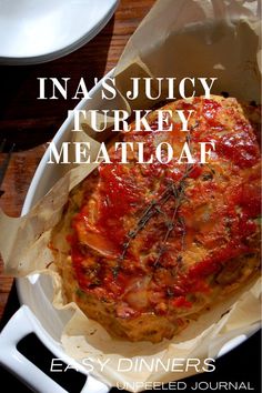 the cover of ina's juicy turkey meatloaf by easy diners journal