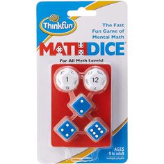 thinkfun math dice game for kids ages 3 and up - blue / white