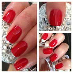 Gelish hot rod red Gelish Colours, Red Gel Nails, Nails Opi, Different Nail Designs, Gelish Nails, Gel Nail Design, Great Nails