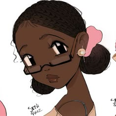 Curly Hair Character Design, Toddler Drawing, Pfp Pics, Black Cartoon Characters, Swag Art, Cute Pfp, Art Tools Drawing, Girl Pfp, Black Anime Characters