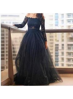 USD$163.77 - Modern Off-the-shoulder Black Prom Dress With Lace Long Sleeve - www.27dress.com Off Shoulder Prom Dress Long, Prom Dresses Lace Sleeves, Off Shoulder Prom Dress, Modest Evening Gowns, Evening Dress Long, Prom Dress Long, Long Sleeve Prom, Black Prom Dress, Black Prom