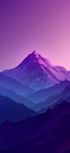 a mountain covered in purple and blue haze