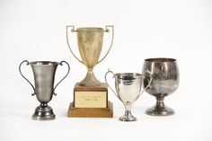 Assorted Antique Silver Plated Trophy | Loving Cup Object Vintage Trophies, Old Trophies, Vintage Trophy, Trophy Cup, Serving Piece, Rustic Feel, Wood Metal, Wood And Metal, Guest Room