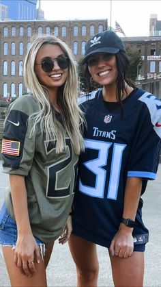 Football Outfits  • Fall  • Jersey outfits Football Jerseys Outfit, Womens Jersey Outfit, Jerseys Outfit, Nfl Wives, Jersey Outfits, Hot Weather Outfits, Titans Football, Football Jersey Outfit, Jersey Fashion