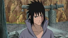 an anime character with black hair wearing a hoodie