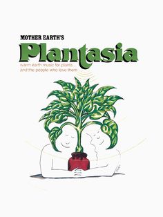 the cover of mother earth's plantasia, featuring two people holding a potted plant