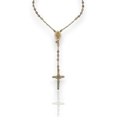 Diamond-Cut Cross Rosary Crucifix Chain Necklace 10K Tri-Color Gold Item Description: Metal: Real 10K Gold Weight: 12.6 Width: 3.8 Length: 17" Cross Pendant Dimensions: Width: 21 / High: 35.5 Cross Rosary, 10k Gold, Diamond Cut, Tri Color, Rosary, Cross Pendant, Chains Necklace, Diamond Cuts, Chain Necklace