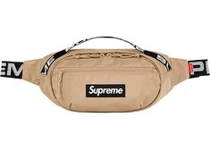 Supreme Waist Bag (SS18) Tan | its millennial | should we add this to our collection? Daily Use Logo Pouch Bag, Everyday Use Logo Pouch Bag, Designer Rectangular Streetwear Bag, Modern Logo Pouch Bag, Modern Pouch Bag With Logo, Modern Rectangular Bags For Streetwear, Modern Rectangular Streetwear Bags, Luxury Logo Bags For Streetwear, Streetwear Bags With Removable Pouch