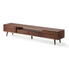 the sideboard is made from wood and has two drawers