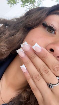 Baddie Nail Designs Blue, 2024 Nail Inspo Square, Xs Square Nails, Short Acrylic Nails With Gems, Square Birthday Nails, Back To School Acrylic Nails, Short Nail Inspi, Initial On Nails, Homecoming Nails Square