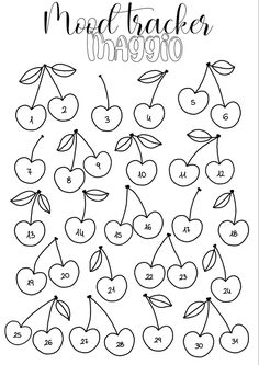 the printable worksheet for numbers 1 - 10 with cherries