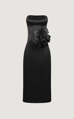 Size: 14 UK Elegant Black Evening Dress With Fitted Bodice, Elegant Black Fitted Evening Dress, Luxury Sheath Midi Dress For Evening, Dressy Black Dress For Gala, Black Dress With Fitted Bodice For Evening, Chic Gala Dinner Dresses, Luxury Sheath Dress For Night Out, Black Cocktail Dress For Gala, Luxury Black Dress For Gala