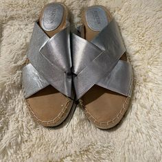 Kenneth Cole Reaction Silver Leather Sandal. New Never Worn Kenneth Cole Shoes, Kenneth Cole Reaction, Kenneth Cole, Women's Shoes Sandals, Leather Sandals, New Color, Shoes Sandals, Women Shoes, Sandals