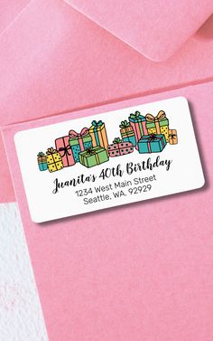 Simple Cute Fun Presents Bright Colorful Birthday Label Birthday Labels, Colorful Birthday, Address Label