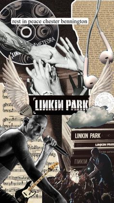 a collage of various images with the words linkin park