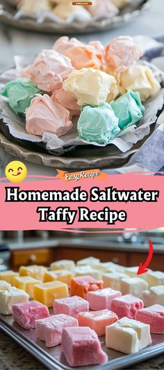 homemade saltwater taffy recipe with text overlay