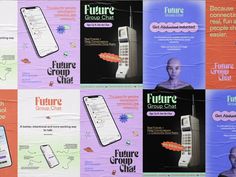 an advertisement for the future group chat on cell phones