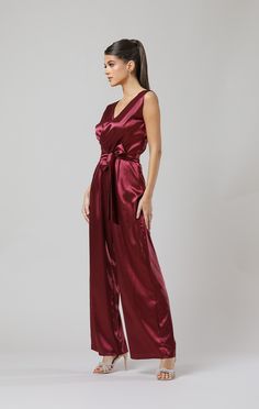 Jumpsuit Backless, Cocktail Jumpsuit, Bridesmaids Jumpsuits, Jumpsuit For Wedding Guest, Elegant Jumpsuit, Burgundy Jumpsuit, Formal Jumpsuit, Evening Jumpsuit, Satin Jumpsuit