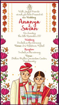 This creative Mangalore Wedding invitation features the illustration of a beautiful couple dressed in traditional Mangalore wedding attire and their expressions convey oneness. Explore More Invitation at www.scdbalaji.com/?utm_content=buffer7abb3&utm_medium=social&utm_source=pinterest.com&utm_campaign=buffer . #SCDBalaji #Mangalore #Invitation #IndianIllustrator #IndianIllustration #IndianInvitation #einvite #einvitation #IndianWeddingCard #MangaloreWedding #WeddingInspiration #WedMeGood #Coimb… Wedding Card Content, Wedding Card Illustration, Traditional Indian Wedding Cards, Cartoon Wedding Invitations, Caricature Wedding Invitations