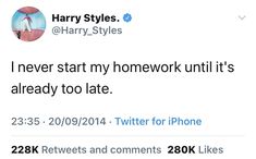 harry styles tweets about his work on twitter