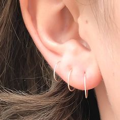 Earrings Ideas, Tiny Hoop Earrings, Emerald Earrings Studs, Hammered Hoop Earrings, Bar Stud Earrings, Earrings Hoop, Large Hoop Earrings, Cartilage Earrings, Sterling Silver Hoops