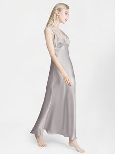 An elegant silk long nightgown that isn't just for the bedroom. Luxuriously crafted in fine Mulberry silk for a lustrous and effortless drape on the body, it's decorated with a plunging neckline giving it a premium romantic feel. Silk Blanket, Sleepwear For Women, Long Nightgown, Silk Sleepwear, Silk Bedding, Sleepwear & Loungewear, Dress Size Chart, Dress Size Chart Women, Sleepwear Women