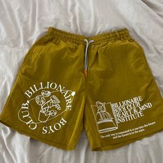 New With Tags, Yellow Bbc Shorts Yellow Sporty Nylon Bottoms, Yellow Nylon Sports Shorts, Yellow Nylon Short Bottoms, Yellow Pocket Shorts For Streetwear, Yellow Shorts With Pockets For Streetwear, Yellow Streetwear Shorts With Pockets, Yellow Nylon Shorts For Summer, Club Shorts, Nylon Shorts