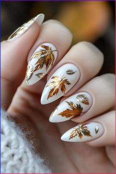 Looking for some stunning Thanksgiving nail ideas? Whether you prefer acrylic or fall colors, we've got you covered with the best designs for this festive season. From warm autumn hues to cute Thanksgiving patterns, there's a nail art style to suit every taste. Get inspired by these beautiful Thanksgiving nail designs and add a touch of seasonal flair to your look. Perfect for celebrating the holiday in style! Gold Autumn Nails, Thanksgiving Almond Nails, Warm Nails, Thanksgiving Nail Ideas, Nail Art Simple, Classy Nail Art Ideas, Thanksgiving Nail Designs, Thanksgiving Nail Art, Thanksgiving Nail