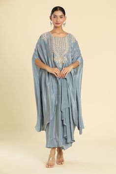 Buy Pink Silk Cowl Asymmetric Draped Tunic And Pant Set For Women by Rajdeep Ranawat Online at Aza Fashions. Divya Aggarwal, Pink Kurta, Grey Mirror, Kurta Patterns