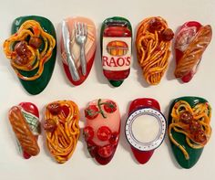 Spaghetti Meatballs, Multimedia Artist, Bon Appetite, Italian Pasta, What Inspires You, Nail Art Inspiration, Nail Games, Bon Appetit, Short Nails