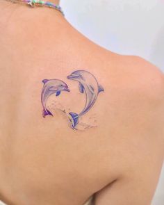 Dolphin Tattoo Ideas, Paintbrush Tattoo, Dolphin Tattoos, Dolphin Tattoo, Terrible Tattoos, Seahorse Tattoo, Dolphins Tattoo, Small Tats, Whale Tattoos