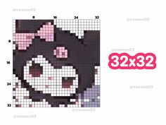 an image of a dog made out of pixellated squares with the numbers 32x32