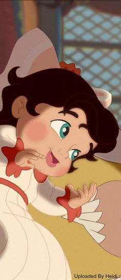 an animated image of snow white and the seven dwarfs