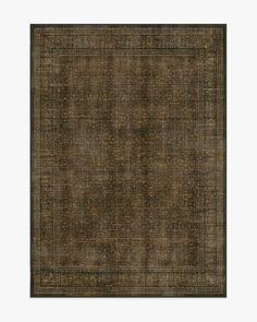 a brown rug with a black border on the top and bottom, in an old fashion style