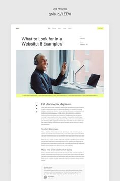 an image of a website page with headphones and laptops on the front, which reads what to look for in a webpage & example