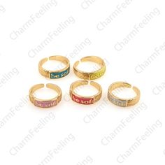 ★18K Gold Filled Enamel Ring, Multicolor Enamel Ring, Exquisite Gold Ring, Ring Charm, Adjustable Ring, Gold Open Ring, Word Ring 1PCS★❤If you need more 24K gold-plated accessories, please click the link below❤：https://www.etsy.com/shop/CharmFeeling?ref=seller-platform-mcnav&section_id=24860849Quantity：1pcs/5pcs/10pcs/PackPlating: Real Gold ,Nikel free, Leadfree,Cadmium freeColor：GoldUsage : Charm for bracelet, necklace or other crafts********************************************************* Traditional Gold Enamel Ring For Gift, Multicolor Open Enamel Ring For Gift, Vintage Open Enamel Ring For Gift, Adjustable Multicolor Enamel Rings, Blue Enamel Ring In 14k Gold, Round Shape, Word Ring, Zodiac Pendant, Unique Birthday Gifts, Enamel Ring