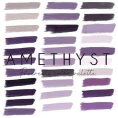 an image of some purple and grey paint strokes on white paper with the words amethyst