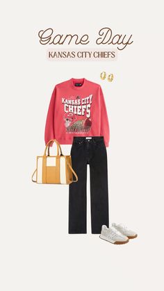 Kansas City Chiefs Game Day Outfit, Chiefs Game Day Outfit, Chiefs Game Day, Kansas City Nfl, Wwe Outfits, Chiefs Game, Nfl Outfits