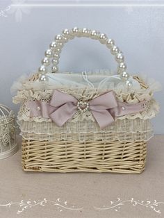 This price is for a hand basket bag only, others are not included. Bag Details:Drawstring Top / Woven Design Woven Basket Aesthetic, Kawaii Basket, Coquette Basket, Christmas Basket Ideas, Feminine Pink Bag With Pearl Handle, Cute Pink Bag With Bow, Cute Pink Flower-shaped Bag, Pink Bow Purse, Pink Kawaii Handheld Bag