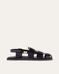 Theo Sandal | Dear Frances Fisherman Silhouette, Mango Heels, Dear Frances, Footbed Sandals, Black Flare, Only Shoes, Best Black, Painting Edges, Cross Straps