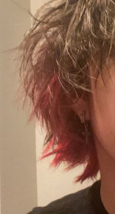 Red Hair Dye Men, Blonde Underneath Hair, Underdye Hair, Blonde Underneath, Red Hair Men, Brown Hair Men, Brown Curls, Dyed Red Hair