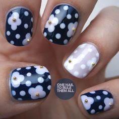 Neat Nails, Caviar Nails, Polka Dot Nail Art, Dot Nail Art, Daisy Nails, Nails Polish, Get Nails, I Love Nails, Nail Art Inspiration