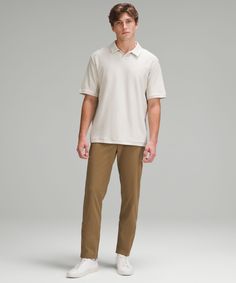 Welcome to the all-day comfort club. Previously known as the Commission Pant, we've removed the back-knee seam from these trousers for a more elevated look. Designed for Casual. You asked, we listened. Based on guest feedback, this classic fit still has a streamlined look from hip to hem, but now has a roomier feel in the glutes and thighs.:Our ABC technology uses an ergonomic gusset to remove tension from the crotch of our pants. Discreet zippered pocket on side seam. Back welt pockets with hid