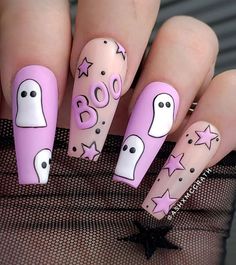 pink halloween nails , halloween nails, halloween nails, halloween nail art, halloween nails 2021 Nail Art Halloween, Holloween Nails, Purple Acrylic Nails, Thanksgiving Nails, Dope Nails, Nail Arts