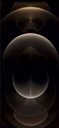 an abstract image with circles in the middle and light at the top, on a black background