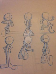 a drawing of people standing in different poses