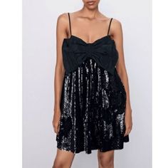 Gorgeous And Super Fun Black Sequin Mini Dress! Doesn’t Fit Me And I Never Returned Chic Black Sequin Evening Dress, Black Mini Sequin Evening Dress, Chic Black Sequin Dress, Chic Black Sequin Dress For Date Night, Chic Black Mini Sequin Dress, Black Sequin Mini Dress For Summer, Chic Sequin Evening Dress For Summer, Chic Sequins Dresses For Casual Occasions, Chic Black Mini Dress With Sequins