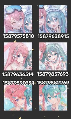 anime characters with different expressions and numbers in the same language, each showing their own avatars