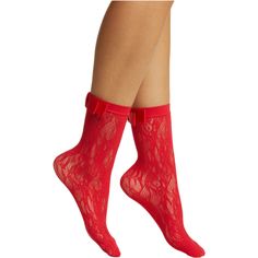 Add a touch of charm to your look with High Heel Jungle's stretchy lace socks, adorned with a neat bow at the back. These socks are designed to be seen, offering a stylish and feminine accent to your ensemble. Showcase your flair for fashion with this delightful accessory. Cold Handwash.  Dry Flat. Lace Sock, Red Riding Hood Costume, Cute Store, Liquid Satin, Style Guru, Designer High Heels, Red High Heels, Lace Socks, Red S